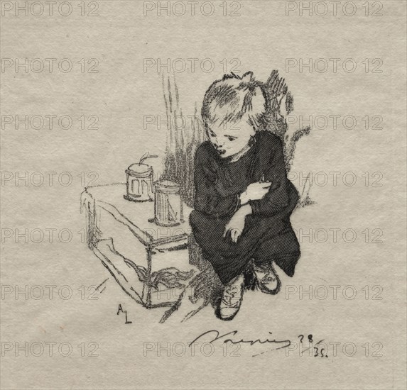 Le gamin a l'orset, 1889. Auguste Louis Lepère (French, 1849-1918). Wood engraving