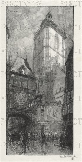Rouen Illustré:  La Gros Horloge, 1888. Auguste Louis Lepère (French, 1849-1918). Wood engraving
