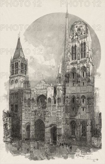 Rouen Illustré:  La Cathedrale de Rouen, 1888. Auguste Louis Lepère (French, 1849-1918). Wood engraving