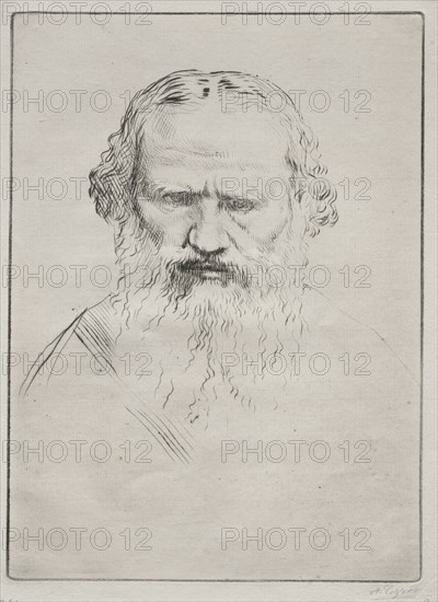 Tolstoi. Alphonse Legros (French, 1837-1911). Etching and drypoint