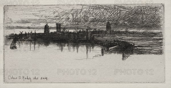 Little Calais Pier, 1865, 3 A.M., 1865. Francis Seymour Haden (British, 1818-1910). Etching