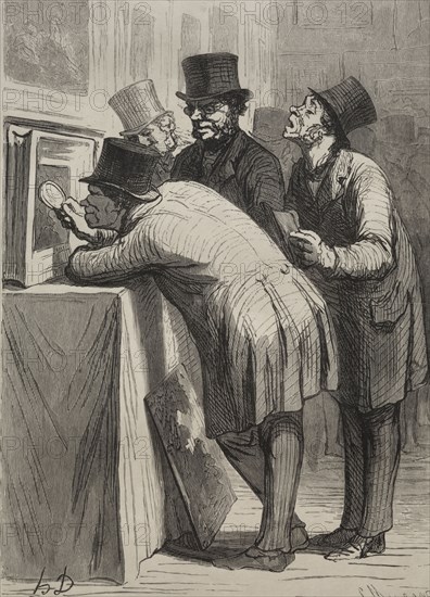 The Auction Room:  The Amateur. Honoré Daumier (French, 1808-1879). Wood engraving