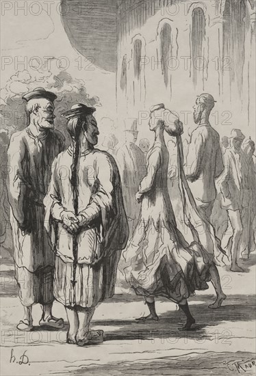 Exposition universelle:  quels sont les plus chinois?. Honoré Daumier (French, 1808-1879). Wood engraving