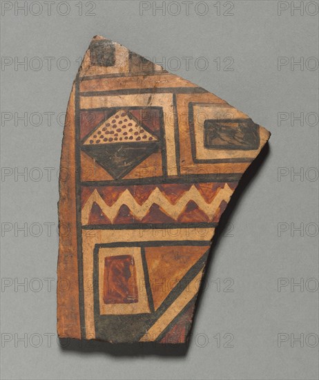 Fragment, 1400-1532. Peru, Inca, 1400-1532 AD. Pottery; overall: 1.2 x 10.5 x 7.5 cm (1/2 x 4 1/8 x 2 15/16 in.).