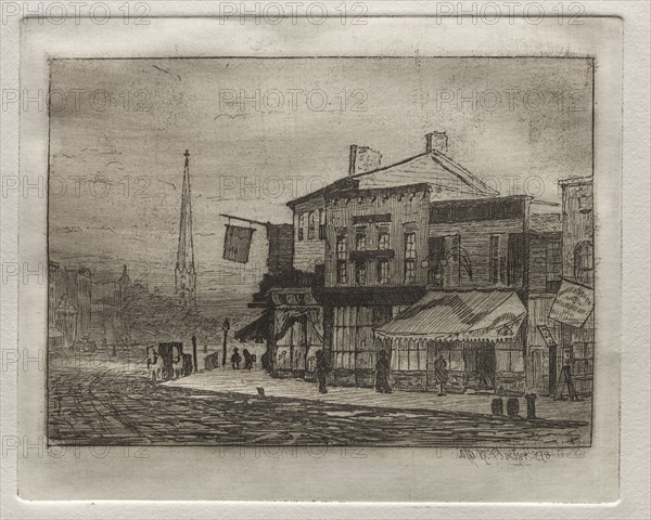 Eagle Street and Woodland Avenue, 1878. Otto H. Bacher (American, 1856-1909). Etching