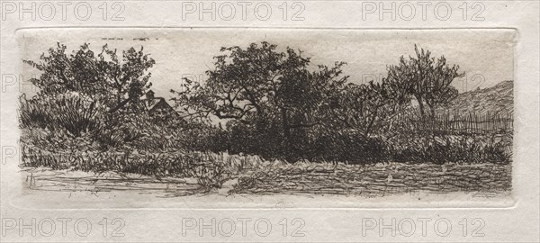 Roofs and Trees, 1879. Otto H. Bacher (American, 1856-1909). Etching