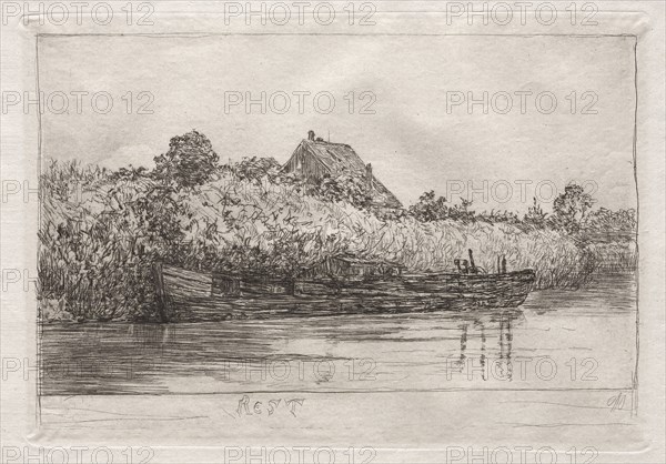 Rest, 1879. Otto H. Bacher (American, 1856-1909). Etching