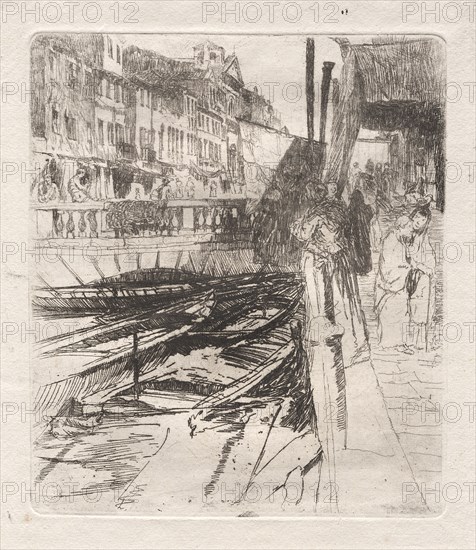 Via Garibaldi, late 19th-early 20th century. Otto H. Bacher (American, 1856-1909). Etching