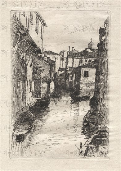 Canal in Venice, 1880. Otto H. Bacher (American, 1856-1909). Etching