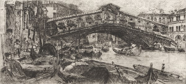 The Rialto, Venice, 1880. Otto H. Bacher (American, 1856-1909). Etching