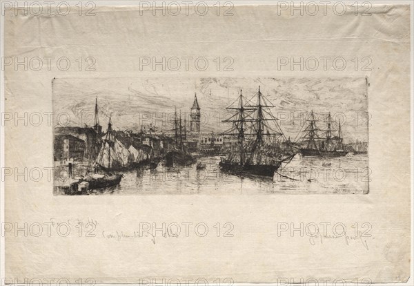 Shipping and the Ducal Palace, 1880. Otto H. Bacher (American, 1856-1909). Etching