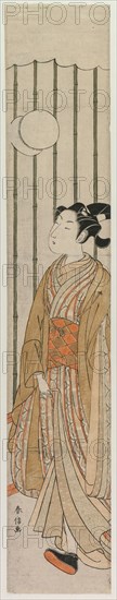 Young Man Playing Football, late 1760s. Suzuki Harunobu (Japanese, 1724-1770). Color woodblock print; sheet: 69.8 x 12.5 cm (27 1/2 x 4 15/16 in.).