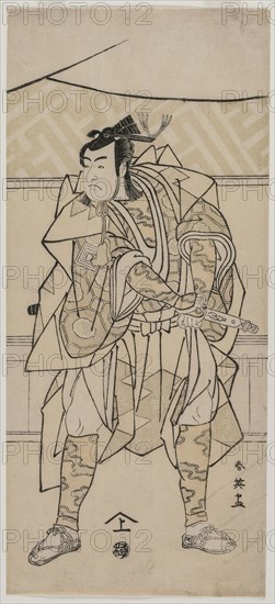 Ichikawa Monnosuke II as a Samurai, 1791. Katsukawa Shunei (Japanese, 1762-1819). Color woodblock print; sheet: 32.8 x 14.6 cm (12 15/16 x 5 3/4 in.).