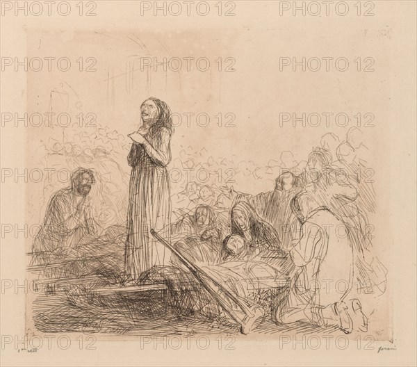 The Miracle at Lourdes. Jean Louis Forain (French, 1852-1931). Lithograph