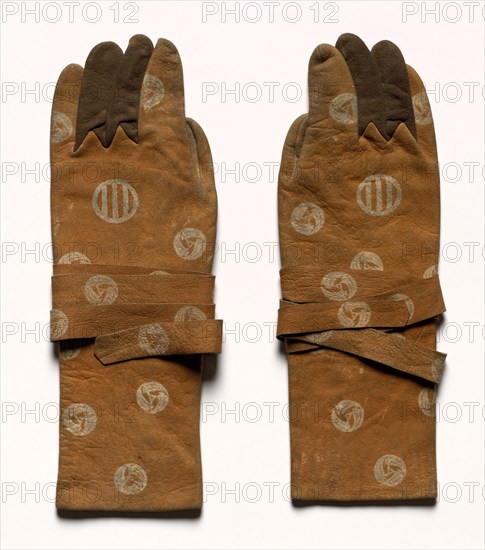 Pair of Archer's Gloves, 1800s. Japan, 19th century. Chamois leather; overall: 35.4 x 12.5 cm (13 15/16 x 4 15/16 in.).