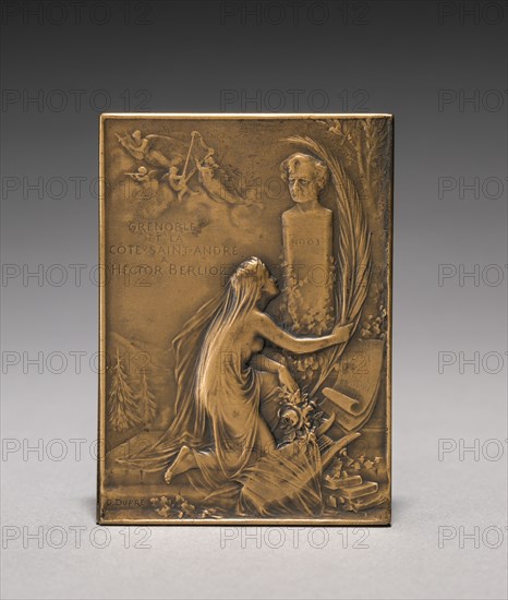 Medallion (reverse), 1903. Jules Dupré (French, 1811-1889). Bronze; overall: 7.7 x 4.8 cm (3 1/16 x 1 7/8 in.).