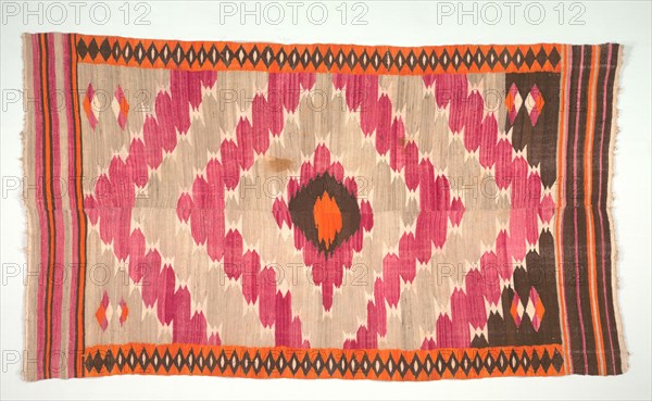 Blanket/ Sarape, c. 1890-1900. America, Native North American, Southwest, Rio Grande Hispanic, Post-Contact, Transitional Period. Tapestry weave: cotton and wool; overall: 198 x 114.5 cm (77 15/16 x 45 1/16 in.)