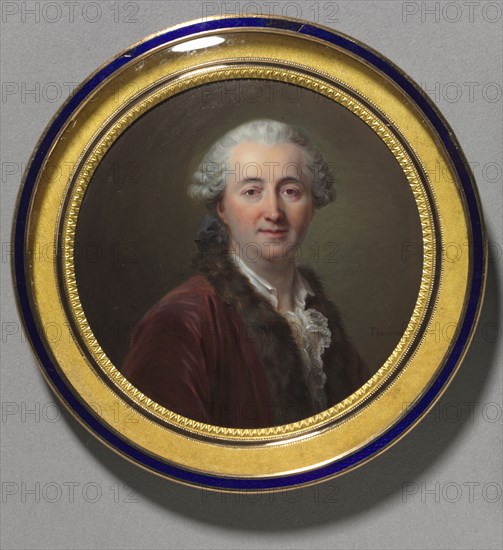 Portrait of Étienne François, comte de Stainville, duc de Choiseul, mid to late 1700s. Jacques Thouron (Swiss, 1740-1789). Enamel in a gilt metal and enamel frame; diameter: 6.4 cm (2 1/2 in.); diameter of frame: 8.4 cm (3 5/16 in.).