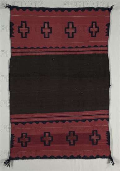 Woman's Dress (One Panel), 1870-1889. America, Native North American, Southwest, Navajo, Post-Contact, Late Classic Period. Tapestry weave: wool (handspun and bayeta); overall: 133 x 91 cm (52 3/8 x 35 13/16 in.)