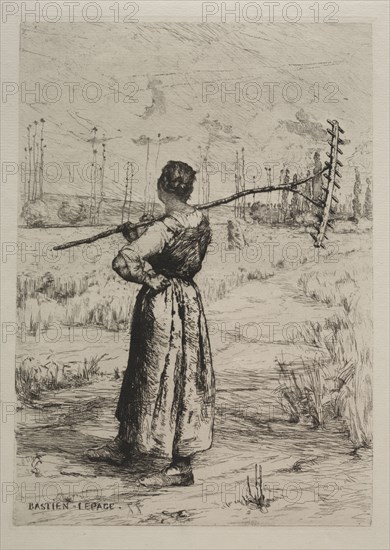 Retour des champs, 19th century. Jules Bastien-Lepage (French, 1848-1884). Etching