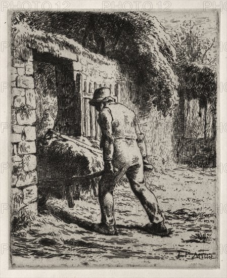 Peasant Returning from the Manure Heap, 1855-1856. Jean-François Millet (French, 1814-1875). Etching; plate: 16.2 x 13.2 cm (6 3/8 x 5 3/16 in.)