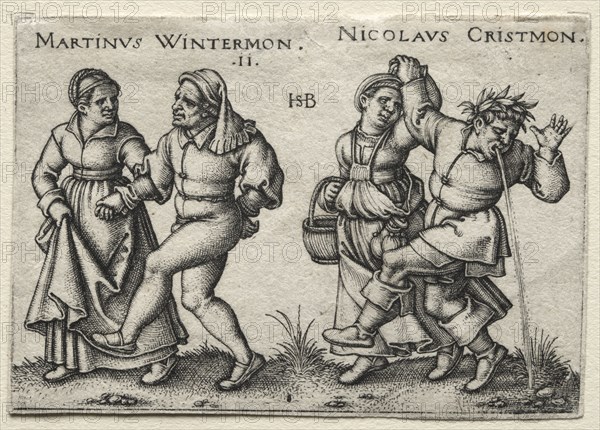 The Village Wedding:  Martinus Wintermon / Nicolaus Cristmon, 1546. Hans Sebald Beham (German, 1500-1550). Engraving