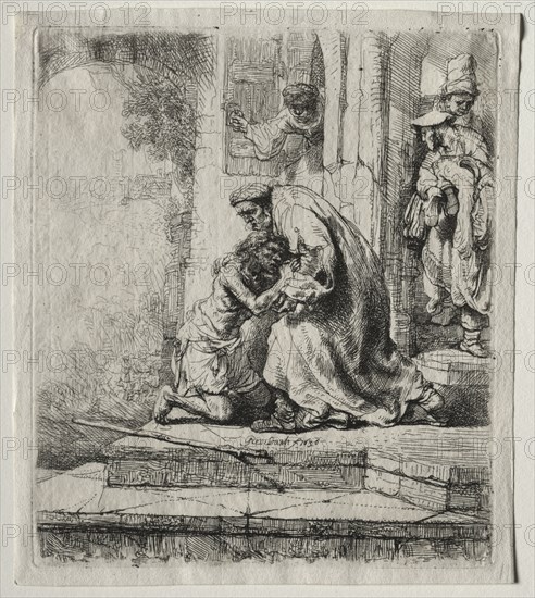 Return of the Prodigal Son, 1636. Rembrandt van Rijn (Dutch, 1606-1669). Etching; sheet: 16.4 x 14.4 cm (6 7/16 x 5 11/16 in.); platemark: 15.5 x 13.3 cm (6 1/8 x 5 1/4 in.)
