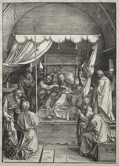 Life of the Virgin:  The Death of the Virgin, 1504-1505. Albrecht Dürer (German, 1471-1528). Woodcut