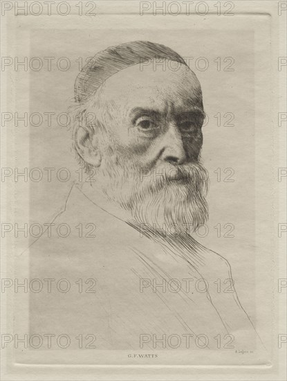 G. F. Watts. Alphonse Legros (French, 1837-1911). Drypoint