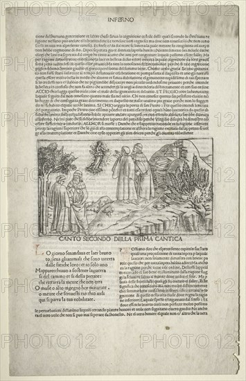 Dante and Virgil with the Vision of Beatrice, c. 1481-1485. Attributed to Baccio Baldini (Italian, c. 1436-1487). Engraving