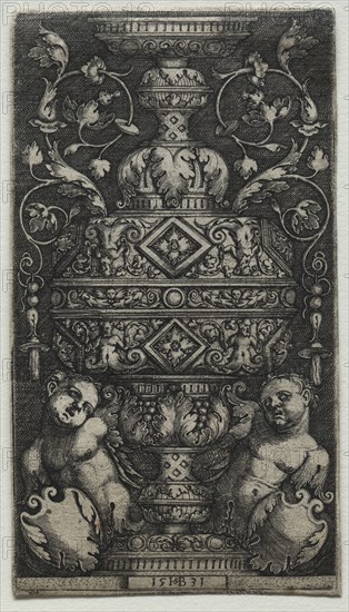 Vase Orné d'Enfans, 1531. Hans Sebald Beham (German, 1500-1550). Engraving