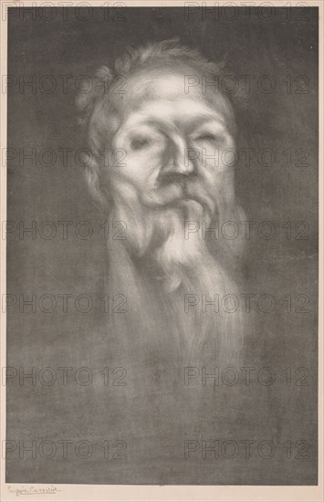Auguste Rodin. Eugène Carrière (French, 1849-1906), Lemercier. Lithograph; sheet: 66.1 x 47.6 cm (26 x 18 3/4 in.); image: 53 x 34.8 cm (20 7/8 x 13 11/16 in.)