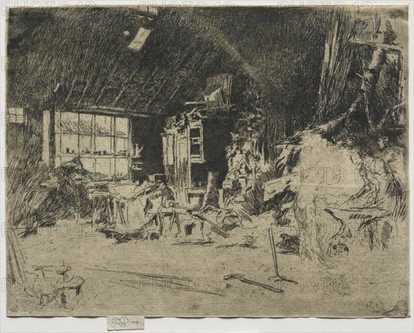 The Smithy. James McNeill Whistler (American, 1834-1903). Etching