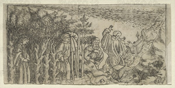 2: Dante Lost in the Wood: Escaping and Meeting Virgil, Canto I, 1481. Baccio Baldini (Italian, c. 1436-1487). Engraving