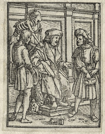 The Dance of Death:  The Canon or Prebendary; The Judge. Hans Holbein (German, 1497/98-1543). Woodcut