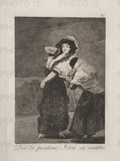 Caprichos:  For Heaven's Sake: and It Was Her Mother.. Francisco de Goya (Spanish, 1746-1828). Etching and aquatint