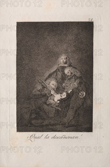 Caprichos: How They Pluck Her!. Francisco de Goya (Spanish, 1746-1828). Etching and aquatint