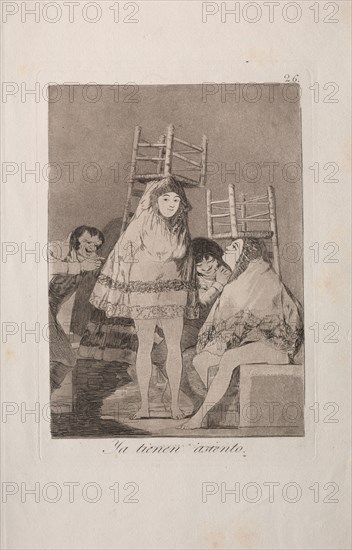Caprichos:  They've Already Got a Seat (i.e. bottom). Francisco de Goya (Spanish, 1746-1828). Etching and aquatint