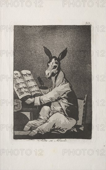 Caprichos: And So was His Grandfather.. Francisco de Goya (Spanish, 1746-1828). Etching and aquatint
