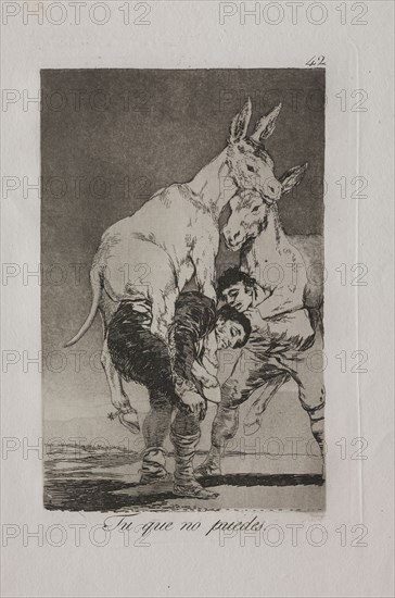Caprichos: Thou Who Canst Not. Francisco de Goya (Spanish, 1746-1828). Etching and aquatint