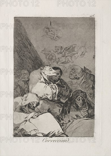 2027: Caprichos:  Correction. Francisco de Goya (Spanish, 1746-1828). Etching and aquatint