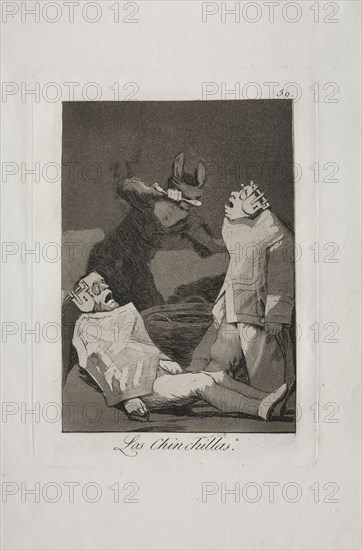 Caprichos:  The Chinchillas. Francisco de Goya (Spanish, 1746-1828). Etching and aquatint
