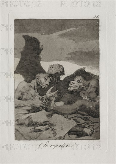 Caprichos:  They Spruce Themselves Up. Francisco de Goya (Spanish, 1746-1828). Etching and aquatint