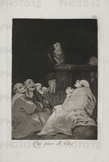 Caprichos:  What a Golden Beak!. Francisco de Goya (Spanish, 1746-1828). Etching and aquatint