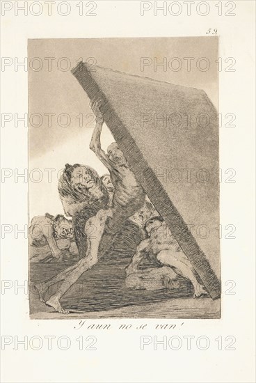 Caprichos:  And Still They Don't Go!. Francisco de Goya (Spanish, 1746-1828). Etching and aquatint