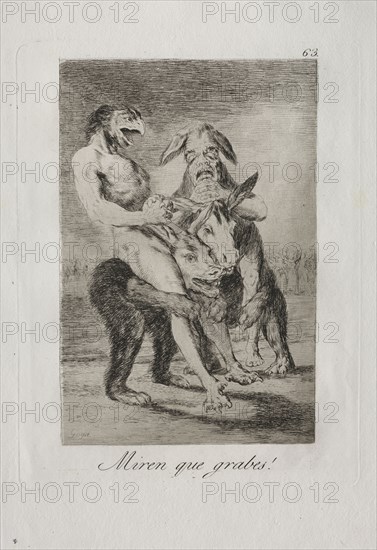 Caprices: Look How Solemn They Are!. Francisco de Goya (Spanish, 1746-1828). Etching and aquatint