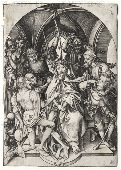 Christ Crowned with Thorns. Martin Schongauer (German, c.1450-1491). Engraving