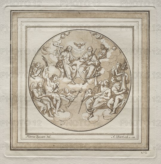 The Trinity, 1782. Adam von Bartsch (Austrian, 1757-1821), after Federico Zuccari (Italian, 1540/43-1609). Etching and aquatint