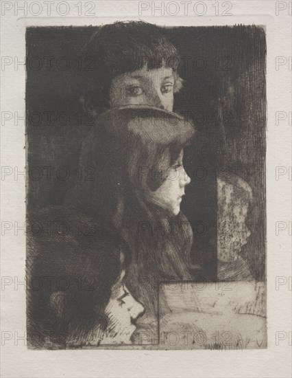 Study of Heads, 1899. Albert Besnard (French, 1849-1934). Etching and aquatint; sheet: 28 x 20 cm (11 x 7 7/8 in.); plate: 16 x 12 cm (6 5/16 x 4 3/4 in.)