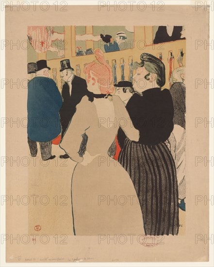 Au Moulin Rouge:  The Glutton and Her Sister (La Goulou et sa soeur). Henri de Toulouse-Lautrec (French, 1864-1901). Lithograph